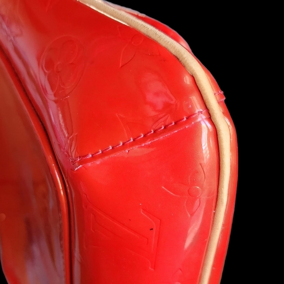 Louis Vuitton Red Vernis Shoulder Strap Vachetta Adjustable Bag Purse Clutch - Picture 11 of 13